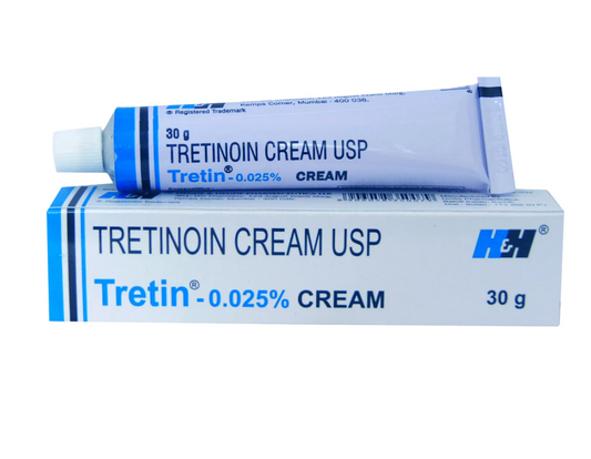 TRETINOIN CREAM 0.025%, 0.05%, 0.1% Repairs Fine Lines & Wrinkles, Scar Treatment, Age and Sun Spots, Anti-Aging